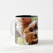 Funny Coffee Lover Mug Design with Vibrant Colors  ツートーンマグカップ (正面左)