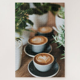 Funny Coffee Lover Programmer Cat Design ジグソーパズル