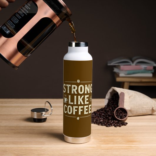 Funny Coffee Lover Stainless Steel Bottle ウォーターボトル (コーヒー (回転後))