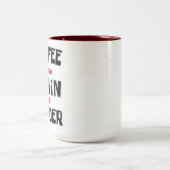 Funny Coffee Makes Brain Work Gooder ツートーンマグカップ (中央)