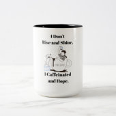 Funny Coffee Meme I Caffeinated and Hope Mug ツートーンマグカップ (中央)
