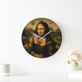 Funny Coffee Mona Lisa ラージ壁時計 (ホーム)