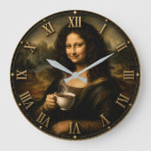 Funny Coffee Mona Lisa ラージ壁時計 (正面)