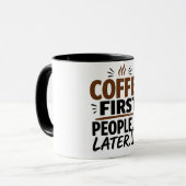 Funny Coffee Mug – Coffee First People Later – Sar マグカップ (正面左)