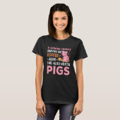 Funny coffee pigs word art  tシャツ (正面フル)