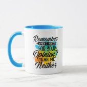 Funny coffee sarcasm opinion word art  マグカップ (左)