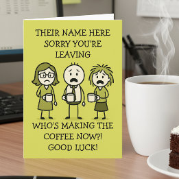 Funny Coffee-Themed Colleague Leaving Card カード
