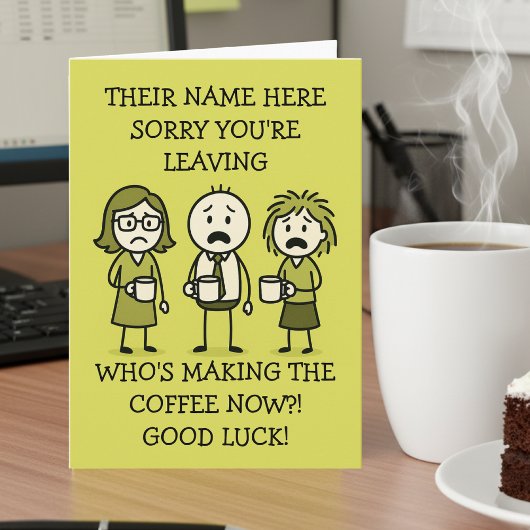 Funny Coffee-Themed Colleague Leaving Card カード