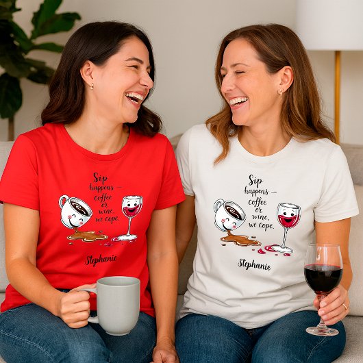 Funny Coffee & Wine Lovers Personalized Tシャツ