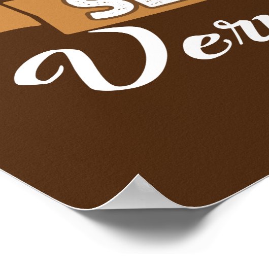 Funny coffee word art ポスター (角)