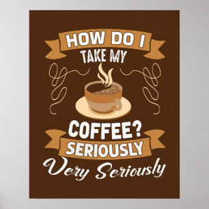 Funny coffee word art ポスター