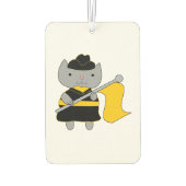 Funny Color Guard Kitten Flag Black Yellow カーエアーフレッシュナー (裏面)