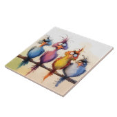 Funny colorful birds  タイル (側面)