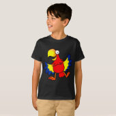 Funny Colorful Cartoon Parrot Bird Tシャツ (正面フル)