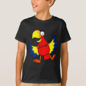 Funny Colorful Cartoon Parrot Bird Tシャツ (正面)