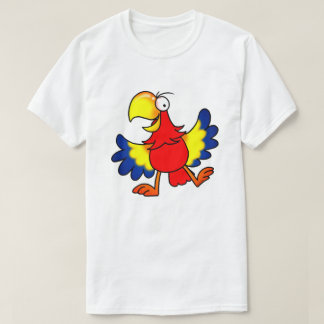 Funny Colorful Cartoon Parrot Bird Tシャツ