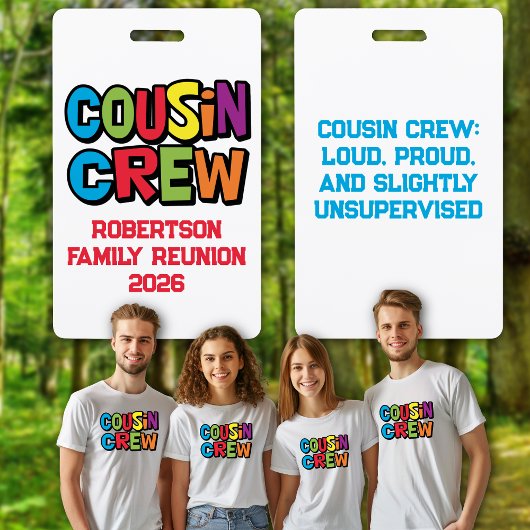 Funny Colorful Cousin Crew Family Reunion  バッジ