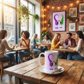 Funny, Colorful, Cute, Cartoon Valentine Heart コーヒーマグカップ