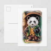 Funny, Colorful Panda Parody Movie Character on a  シーズンポストカード (正面/裏面)