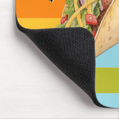 Funny Colorful Retro Stripes and Taco マウスパッド (コーナー)