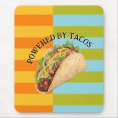 Funny Colorful Retro Stripes and Taco マウスパッド (正面)