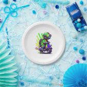 Funny Colorful Turtle On A Scooter Copy ペーパープレート (パーティー)