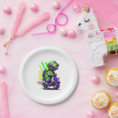 Funny Colorful Turtle On A Scooter Copy ペーパープレート (パーティー)