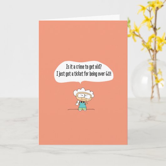 Funny Comic Birthday Greeting Card - 114 カード (黄色い花)