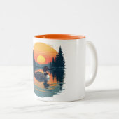 Funny Common Loon – Minnesota Bird Watcher ツートーンマグカップ (正面右)