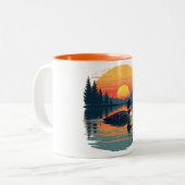 Funny Common Loon – Minnesota Bird Watcher ツートーンマグカップ (正面左)