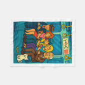 Funny Commuter Train Digital Detox Tech Satire Gif フリースブランケット (正面(横))