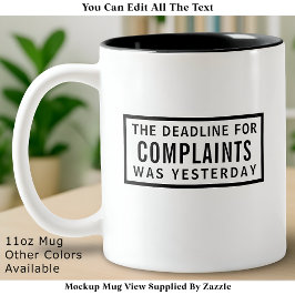 Funny Complaints Deadline, Modern Minimalist  ツートーンマグカップ