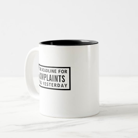 Funny Complaints Deadline, Modern Minimalist  ツートーンマグカップ (正面左)