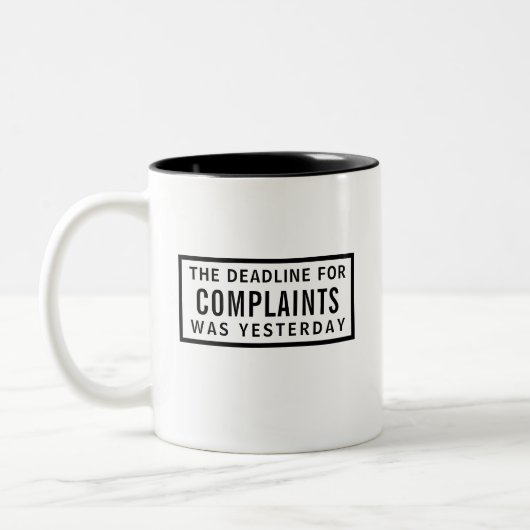Funny Complaints Deadline, Modern Minimalist  ツートーンマグカップ (左)