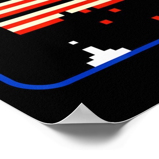 Funny Con 8-bits Video Game Player Retro Nerd Geek ポスター (角)