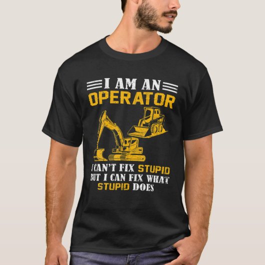 Funny Construction Excavator Heavy Machinery Opera Tシャツ (正面)