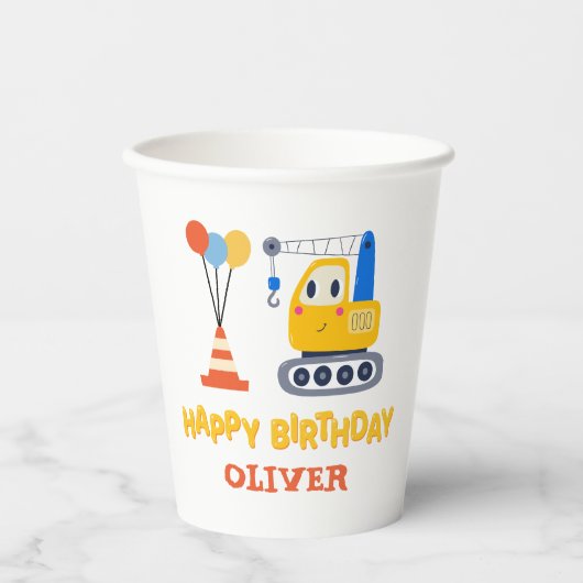 Funny Construction Themed Birthday Party 紙コップ (正面)