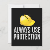 Funny Construction Tshirt - Always Use Protection  (裏面)