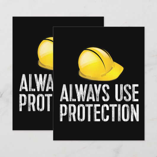 Funny Construction Tshirt - Always Use Protection  (正面/裏面)