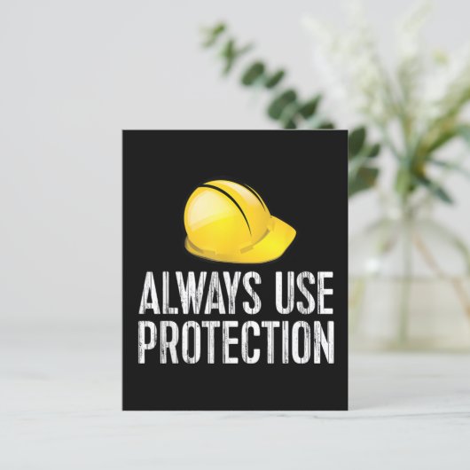 Funny Construction Tshirt - Always Use Protection  (スタンド正面)
