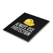 Funny Construction Tshirt - Always Use Protection  タイル (側面)