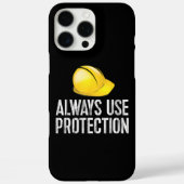 Funny Construction Tshirt - Always Use Protection Case-Mate iPhoneケース (裏面)