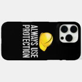 Funny Construction Tshirt - Always Use Protection Case-Mate iPhoneケース (裏面 (横))
