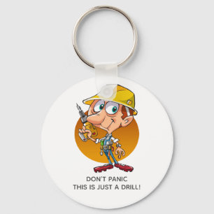 Funny Construction Worker Just A Drill Personalize キーホルダー