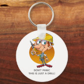 Funny Construction Worker Just A Drill Personalize キーホルダー (正面)