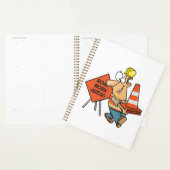 Funny Construction Worker Road Work Ahead Sign プランナー手帳 (ディスプレー)