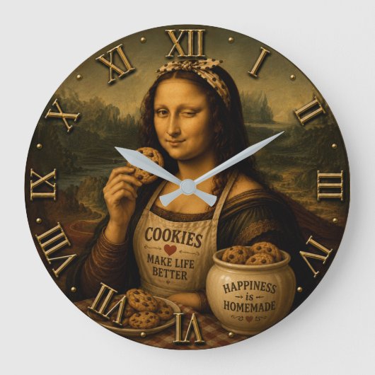 Funny Cookie Mona Lisa ラージ壁時計 (正面)