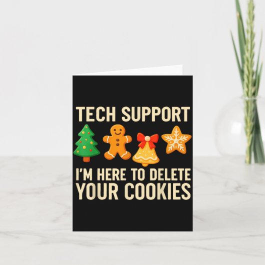 Funny Cookies Christmas Gingerbread Tech Suprt Men カード (正面)