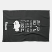 Funny Cooking Gifts Chefs Cooks Men Women Custom キッチンタオル (横)