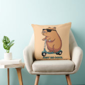 Funny Cool Capybara Scooter Vibes クッション (椅子)